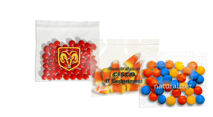 custom imprinted one ounce bags filled with bulk candy